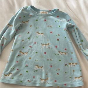 Kids' Blue Dog Print Long Sleeve Shirt